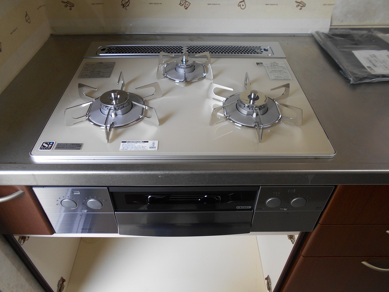 ノーリツ製ガスコンロ ピアット ステンレス N3WR5PWASMSTES