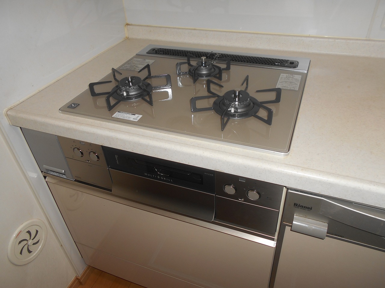 ノーリツ製ガスコンロ ピアット マルチグリル N3S08PWAS6STE