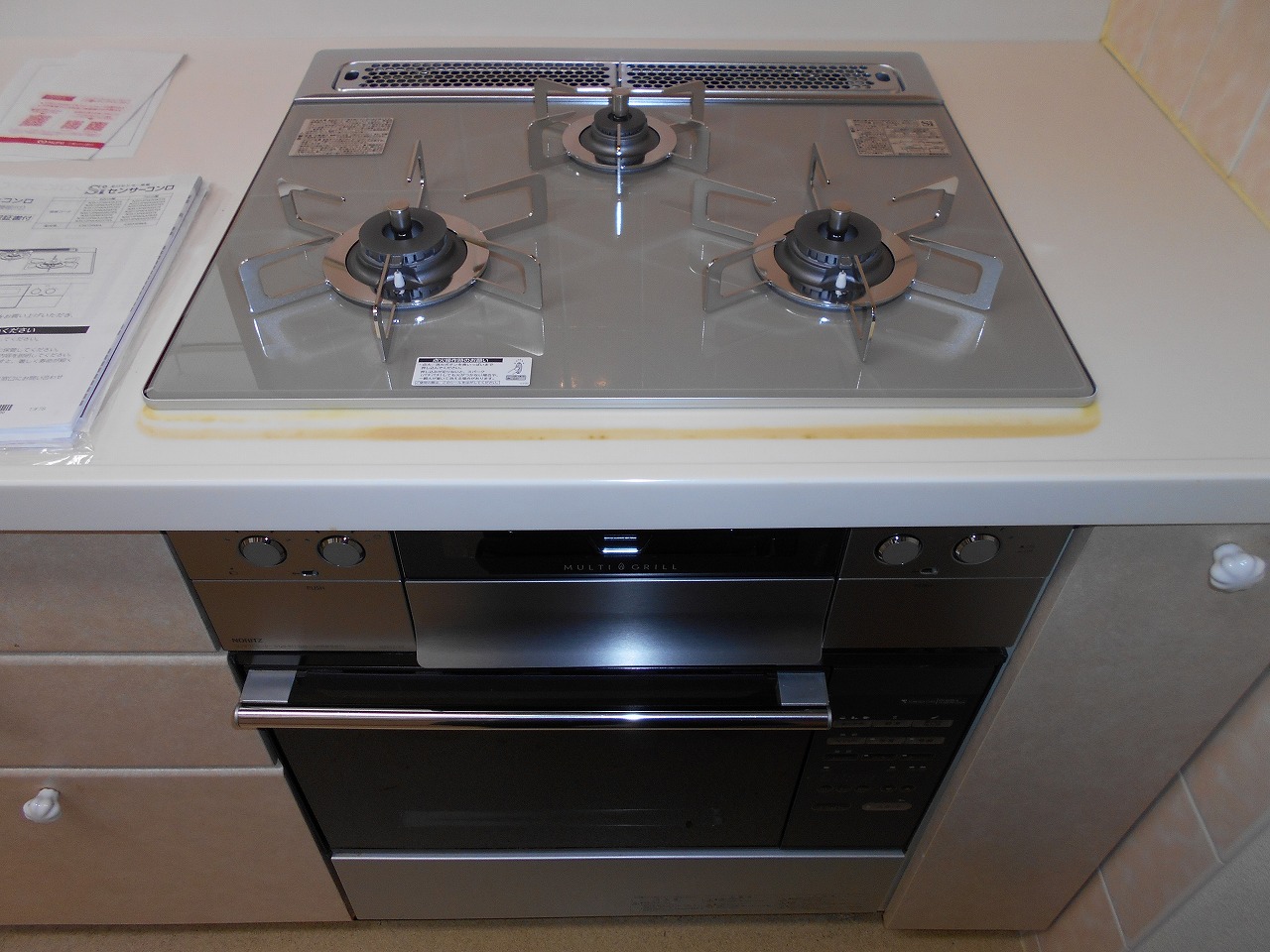 ノーリツ製ガスコンロ ピアットマルチグリル N3S12PWAS6STES